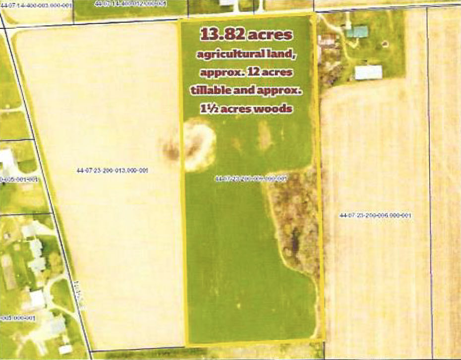 Location for agricultural land: 13.82 acres east of LaGrange, Indiana